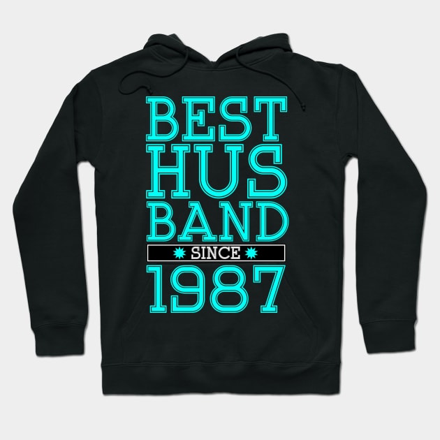 'Best Husband Since 1987' Sweet Wedding Anniversary Gift Hoodie by ourwackyhome